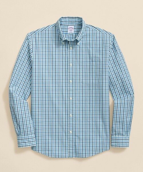 Brooks Brothers/ブルックス ブラザーズ コットンポプリン チェック フライデーシャツ アクア L Brooks Brothers/ブルックス ブラザーズ コットンポプリン チェック フライデーシャツ アクア L