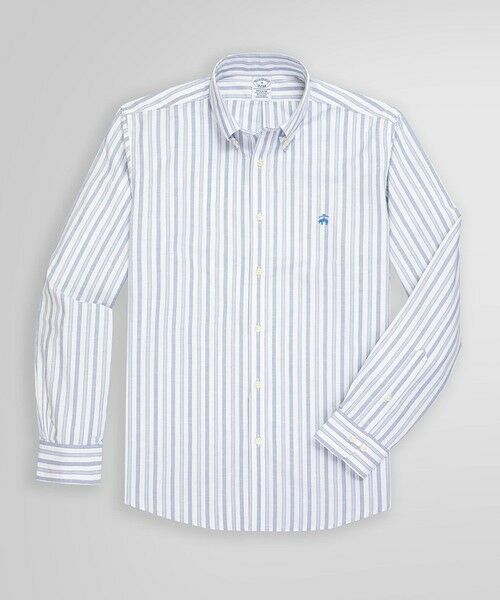 Brooks Brothers/ブルックス ブラザーズ ノンアイロン ストレッチオックスフォード GFロゴ ストライプ カジュアルシャツ Regular Fit ブルー S Brooks Brothers/ブルックス ブラザーズ ノンアイロン ストレッチオックスフォード GFロゴ ストライプ カジュアルシャツ Regular Fit ブルー S