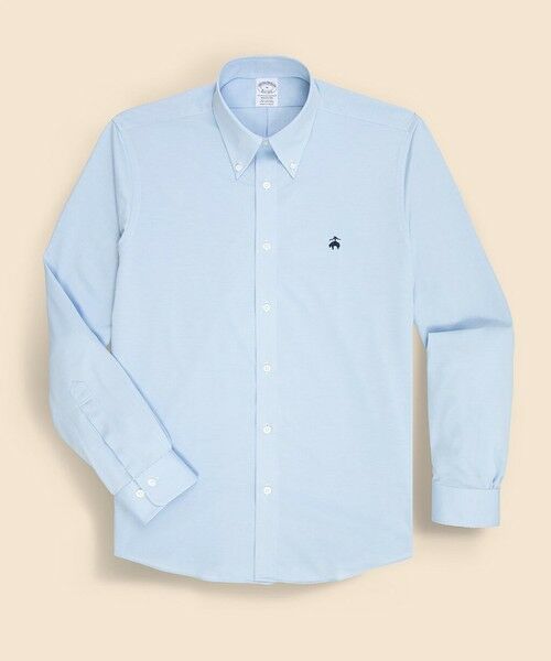 Brooks Brothers/ブルックス ブラザーズ コットン/ポリエステル GFロゴ 46ゲージニット オックスフォード カジュアルシャツ Regular Fit ライトブルー XL Brooks Brothers/ブルックス ブラザーズ コットン/ポリエステル GFロゴ 46ゲージニット オックスフォード カジュアルシャツ Regular Fit ライトブルー XL