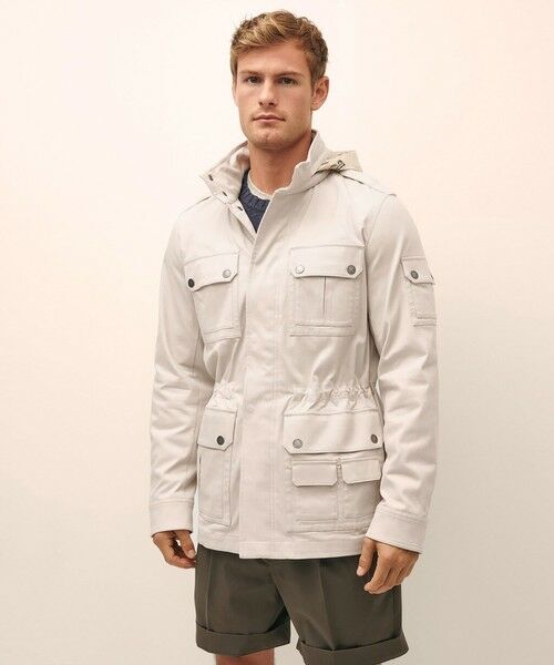 Brooks Brothers/ブルックス ブラザーズ ストレッチコットン フーデッド フィッシングジャケット ベージュ L Brooks Brothers/ブルックス ブラザーズ ストレッチコットン フーデッド フィッシングジャケット ベージュ L