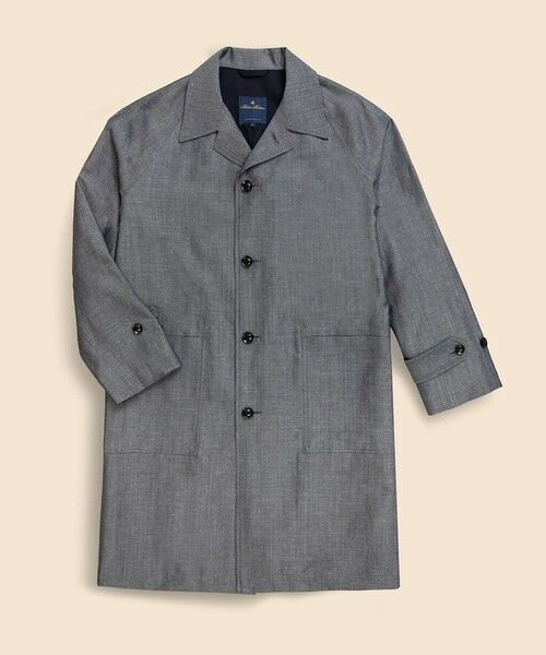 Brooks Brothers/ブルックス ブラザーズ ウール/リネン ダンガリー ステンカラーコート ブルー M Brooks Brothers/ブルックス ブラザーズ ウール/リネン ダンガリー ステンカラーコート ブルー M