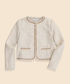 Brooks Brothers / ブルックス ブラザーズ ノーカラージャケット | コットンブレンド ファンシーツイード ノーカラージャケット