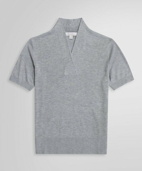Brooks Brothers/ブルックス ブラザーズ シルク/レーヨン ショールカラー ショートスリーブセーター ライトグレー M Brooks Brothers/ブルックス ブラザーズ シルク/レーヨン ショールカラー ショートスリーブセーター ライトグレー M