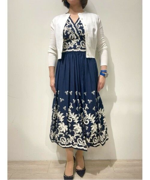 Brooks Brothers / ブルックス ブラザーズ ロング・マキシ丈ワンピース | コットンボイル ボタニカルエンブロイダリー フレアワンピース | 詳細11