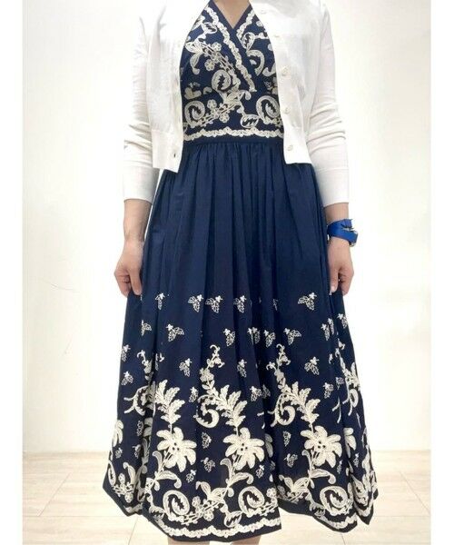 Brooks Brothers / ブルックス ブラザーズ ロング・マキシ丈ワンピース | コットンボイル ボタニカルエンブロイダリー フレアワンピース | 詳細12