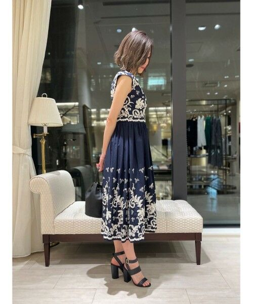 Brooks Brothers / ブルックス ブラザーズ ロング・マキシ丈ワンピース | コットンボイル ボタニカルエンブロイダリー フレアワンピース | 詳細14