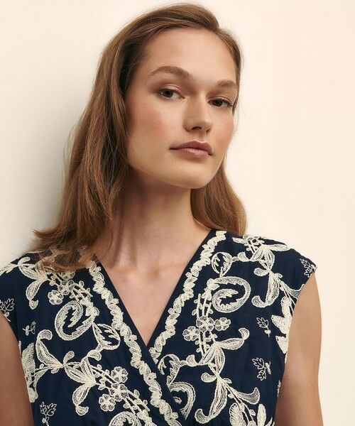 Brooks Brothers / ブルックス ブラザーズ ロング・マキシ丈ワンピース | コットンボイル ボタニカルエンブロイダリー フレアワンピース | 詳細2