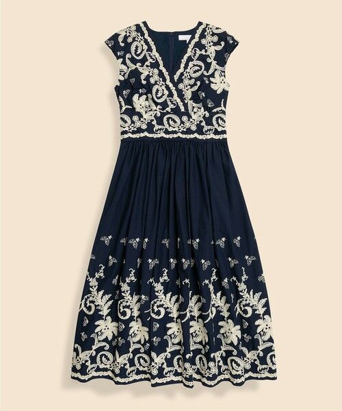 Brooks Brothers / ブルックス ブラザーズ ロング・マキシ丈ワンピース | コットンボイル ボタニカルエンブロイダリー フレアワンピース | 詳細3