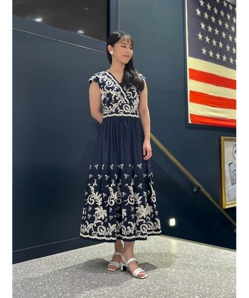 Brooks Brothers / ブルックス ブラザーズ ロング・マキシ丈ワンピース | コットンボイル ボタニカルエンブロイダリー フレアワンピース | 詳細4