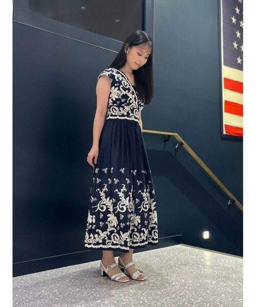 Brooks Brothers / ブルックス ブラザーズ ロング・マキシ丈ワンピース | コットンボイル ボタニカルエンブロイダリー フレアワンピース | 詳細6