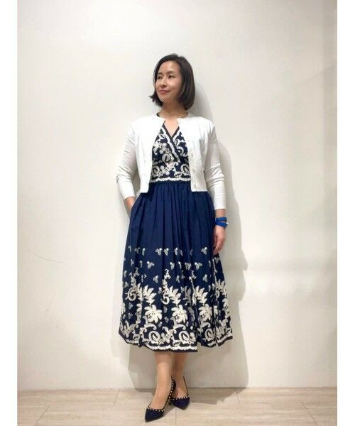 Brooks Brothers / ブルックス ブラザーズ ロング・マキシ丈ワンピース | コットンボイル ボタニカルエンブロイダリー フレアワンピース | 詳細9