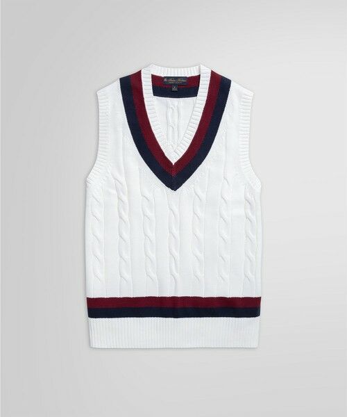 Brooks Brothers / ブルックス ブラザーズ ベスト | スーピマコットン Vネック テニスベスト(ホワイト)