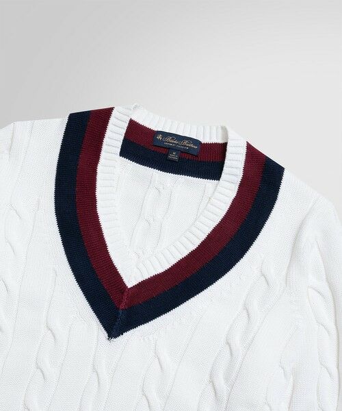 Brooks Brothers / ブルックス ブラザーズ ニット・セーター | スーピマコットン ケーブル Vネックテニスセーター | 詳細1