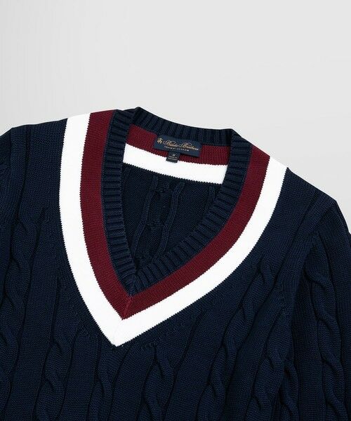Brooks Brothers / ブルックス ブラザーズ ニット・セーター | スーピマコットン ケーブル Vネックテニスセーター | 詳細5