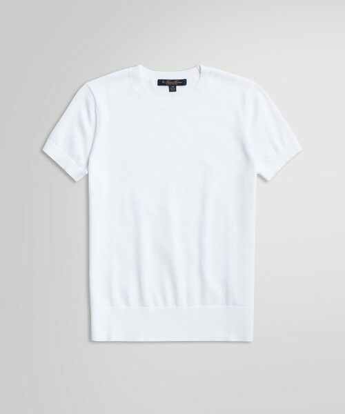 Brooks Brothers/ブルックス ブラザーズ スーピマコットン クルーネック ショートスリーブセーター ホワイト SMALL Brooks Brothers/ブルックス ブラザーズ スーピマコットン クルーネック ショートスリーブセーター ホワイト SMALL