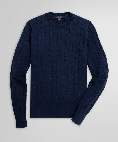 Brooks Brothers/ブルックス ブラザーズ スーピマコットン ケーブルクルーネックセーター ネイビー SMALL Brooks Brothers/ブルックス ブラザーズ スーピマコットン ケーブルクルーネックセーター ネイビー SMALL