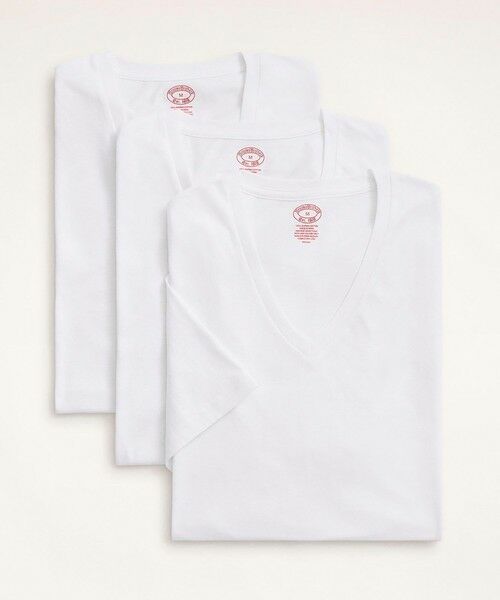 Brooks Brothers/ブルックス ブラザーズ スーピマコットン GFロゴ 3パック VネックTシャツ Traditional Fit ホワイト SMALL Brooks Brothers/ブルックス ブラザーズ スーピマコットン GFロゴ 3パック VネックTシャツ Traditional Fit ホワイト SMALL