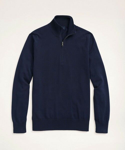 Brooks Brothers/ブルックス ブラザーズ スーピマコットン ハーフジップ モックネックセーター ネイビー MEDIUM Brooks Brothers/ブルックス ブラザーズ スーピマコットン ハーフジップ モックネックセーター ネイビー MEDIUM