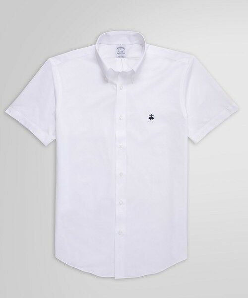 Brooks Brothers/ブルックス ブラザーズ スーピマコットン/ポリエステル 46ゲージニット ショートスリーブ カジュアルシャツ Regular Fit ホワイト LARGE Brooks Brothers/ブルックス ブラザーズ スーピマコットン/ポリエステル 46ゲージニット ショートスリーブ カジュアルシャツ Regular Fit ホワイト LARGE