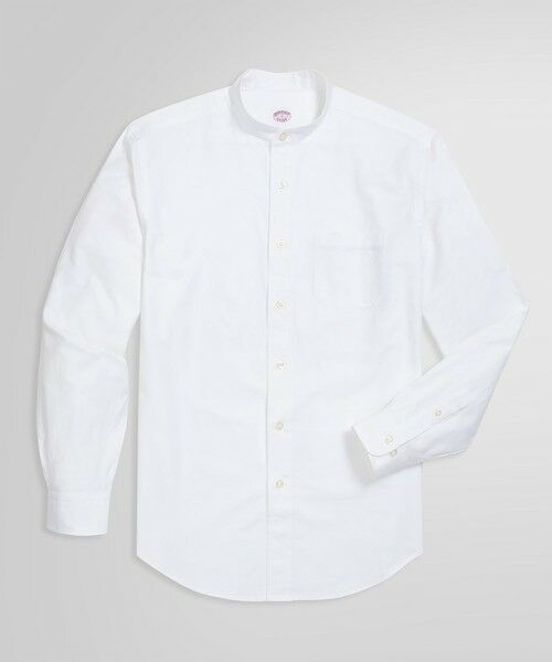 Brooks Brothers/ブルックス ブラザーズ スーピマコットン オックスフォード ソリッド バンドカラーシャツ ホワイト SMALL Brooks Brothers/ブルックス ブラザーズ スーピマコットン オックスフォード ソリッド バンドカラーシャツ ホワイト SMALL