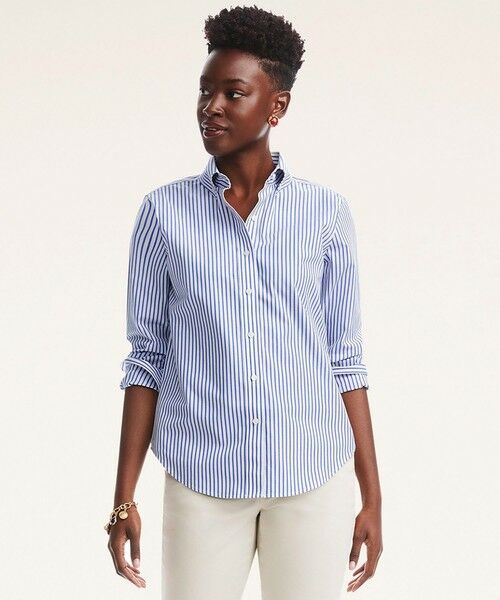 Brooks Brothers / ブルックス ブラザーズ シャツ・ブラウス | ノンアイロン スーピマコットンストレッチ ベンガルストライプ ボタンダウンシャツ Classic Fit(ブルー)
