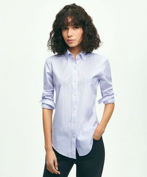 Brooks Brothers / ブルックス ブラザーズ シャツ・ブラウス | ノンアイロン スーピマコットンストレッチ ベンガルストライプ ボタンダウンシャツ Classic Fit(ラベンダー)