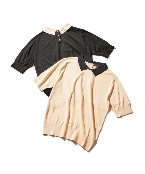 Brooks Brothers / ブルックス ブラザーズ ニット・セーター | キュプラ/コットン バイカラー ポロセーター | 詳細3