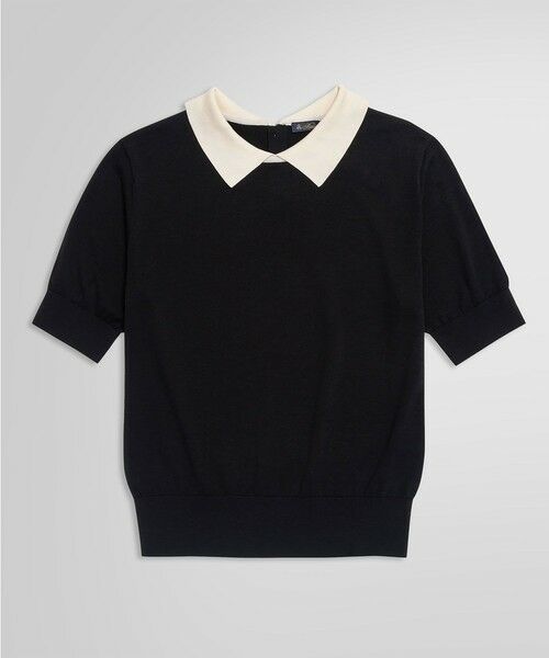 Brooks Brothers/ブルックス ブラザーズ キュプラ/コットン バイカラー ポロセーター ブラック SMALL Brooks Brothers/ブルックス ブラザーズ キュプラ/コットン バイカラー ポロセーター ブラック SMALL