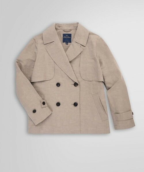 Brooks Brothers/ブルックス ブラザーズ リネン/コットン スプリットスリーブ ショートトレンチコート ベージュ 2 Brooks Brothers/ブルックス ブラザーズ リネン/コットン スプリットスリーブ ショートトレンチコート ベージュ 2