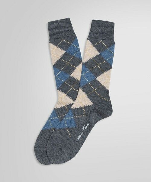 Brooks Brothers/ブルックス ブラザーズ ウールブレンド アーガイル クルーソックス グレー ONE SIZE Brooks Brothers/ブルックス ブラザーズ ウールブレンド アーガイル クルーソックス グレー ONE SIZE
