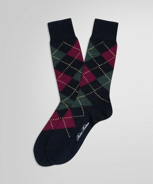 Brooks Brothers/ブルックス ブラザーズ ウールブレンド アーガイル クルーソックス ネイビー ONE SIZE Brooks Brothers/ブルックス ブラザーズ ウールブレンド アーガイル クルーソックス ネイビー ONE SIZE