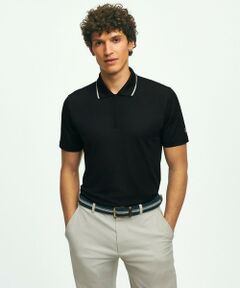 Brooks Brothers / ブルックス ブラザーズ ポロシャツ | Performance Series　ポリエステルブレンド　ストレッチジャージー　ソリッド　ジップアップ　ゴルフポロシャツ