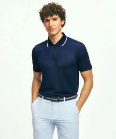 Brooks Brothers / ブルックス ブラザーズ ポロシャツ | Performance Series　ポリエステルブレンド　ストレッチジャージー　ソリッド　ジップアップ　ゴルフポロシャツ