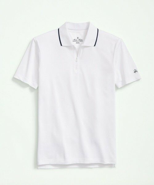 Brooks Brothers/ブルックス ブラザーズ Performance Series ポリエステルブレンド ストレッチジャージー ソリッド ジップアップ ゴルフポロシャツ ホワイト M Brooks Brothers/ブルックス ブラザーズ Performance Series ポリエステルブレンド ストレッチジャージー ソリッド ジップアップ ゴルフポロシャツ ホワイト M