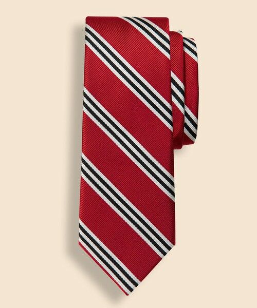 Brooks Brothers/ブルックス ブラザーズ シルク BB#1ストライプ レップタイ Made in USA レッド ONE SIZE Brooks Brothers/ブルックス ブラザーズ シルク BB#1ストライプ レップタイ Made in USA レッド ONE SIZE