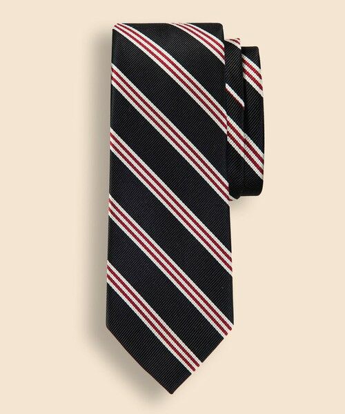 Brooks Brothers/ブルックス ブラザーズ シルク ミニBB#1ストライプ レップタイ Made in USA ブラック ONE SIZE Brooks Brothers/ブルックス ブラザーズ シルク ミニBB#1ストライプ レップタイ Made in USA ブラック ONE SIZE