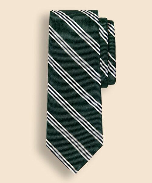 Brooks Brothers/ブルックス ブラザーズ シルク ミニBB#1ストライプ レップタイ Made in USA グリーン ONE SIZE Brooks Brothers/ブルックス ブラザーズ シルク ミニBB#1ストライプ レップタイ Made in USA グリーン ONE SIZE