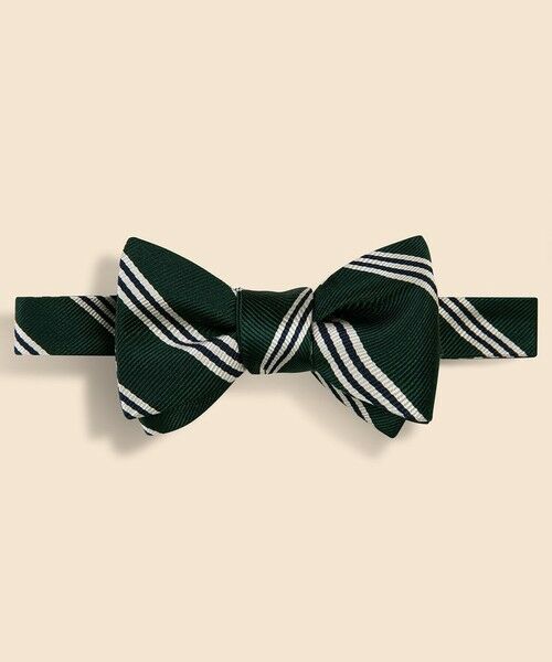 Brooks Brothers/ブルックス ブラザーズ シルク ミニBB#1ストライプ レップボウタイ Made in USA グリーン ONE SIZE Brooks Brothers/ブルックス ブラザーズ シルク ミニBB#1ストライプ レップボウタイ Made in USA グリーン ONE SIZE