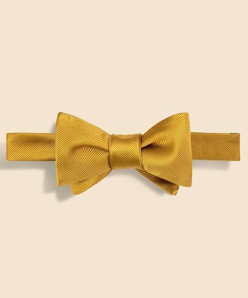 Brooks Brothers/ブルックス ブラザーズ シルク ソリッド レップボウタイ Made in USA ゴールド ONE SIZE Brooks Brothers/ブルックス ブラザーズ シルク ソリッド レップボウタイ Made in USA ゴールド ONE SIZE