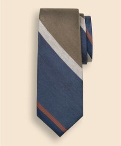 Brooks Brothers / ブルックス ブラザーズ ネクタイ | リネン／シルク　ワイドストライプタイ