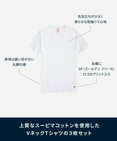 Brooks Brothers / ブルックス ブラザーズ その他インナー・ルームウェア | スーピマコットン GFロゴ 3パック VネックTシャツ Traditional Fit | 詳細4