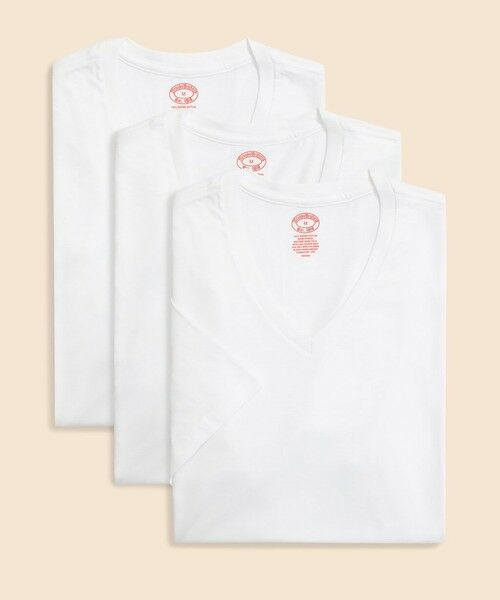 Brooks Brothers/ブルックス ブラザーズ スーピマコットン GFロゴ 3パック VネックTシャツ Traditional Fit ホワイト S Brooks Brothers/ブルックス ブラザーズ スーピマコットン GFロゴ 3パック VネックTシャツ Traditional Fit ホワイト S