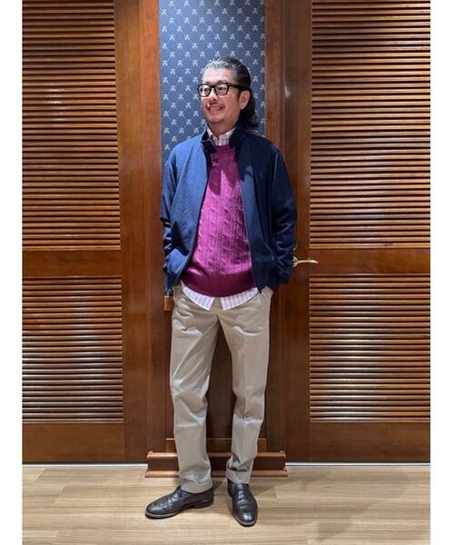Brook Brothers ネイビー クルーネック ウールセーター ブリティッシュウール バーズアイ クルーネックセーター Made in