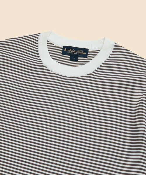 Brooks Brothers / ブルックス ブラザーズ ニット・セーター | コットン/シルク ストライプ クルーネック ショートスリーブセーター | 詳細1