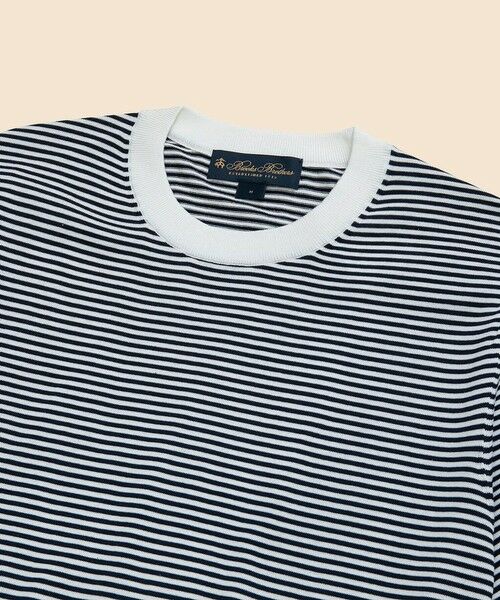 Brooks Brothers / ブルックス ブラザーズ ニット・セーター | コットン/シルク ストライプ クルーネック ショートスリーブセーター | 詳細2