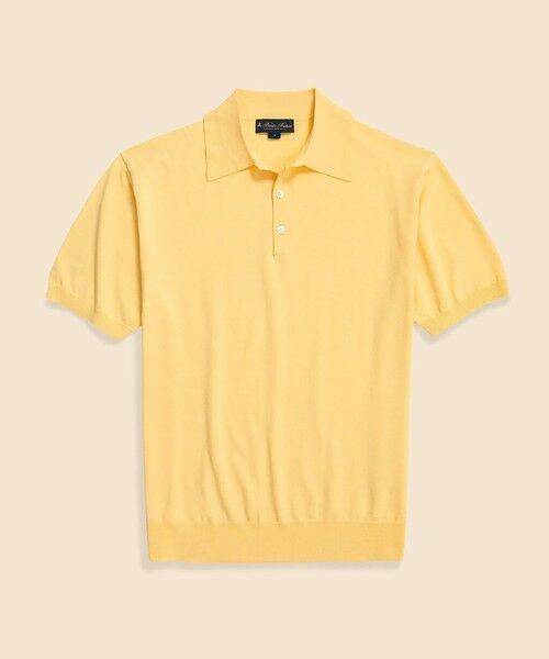 Brooks Brothers/ブルックス ブラザーズ コットン ハイゲージ ニットポロシャツ イエロー M Brooks Brothers/ブルックス ブラザーズ コットン ハイゲージ ニットポロシャツ イエロー M