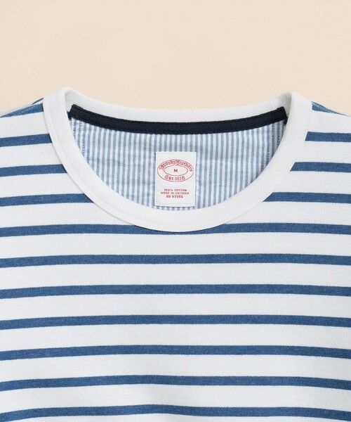 Brooks Brothers / ブルックス ブラザーズ カットソー | スウェードコットン　GFロゴ　マリナーストライプ　ロングスリーブTシャツ | 詳細1
