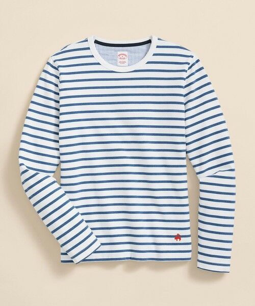 Brooks Brothers/ブルックス ブラザーズ スウェードコットン GFロゴ マリナーストライプ ロングスリーブTシャツ ホワイト XL Brooks Brothers/ブルックス ブラザーズ スウェードコットン GFロゴ マリナーストライプ ロングスリーブTシャツ ホワイト XL