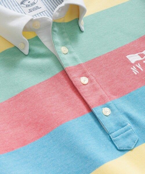 Brooks Brothers / ブルックス ブラザーズ ポロシャツ | コットンストレッチピケ　マルチカラーストライプ　ポロシャツ | 詳細1