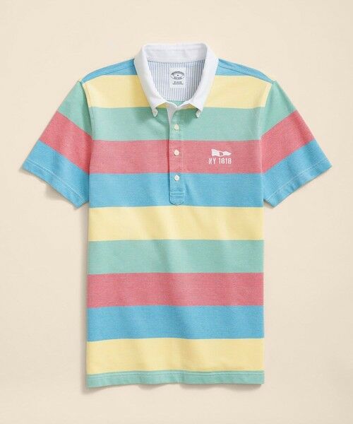 Brooks Brothers/ブルックス ブラザーズ コットンストレッチピケ マルチカラーストライプ ポロシャツ マルチ L Brooks Brothers/ブルックス ブラザーズ コットンストレッチピケ マルチカラーストライプ ポロシャツ マルチ L